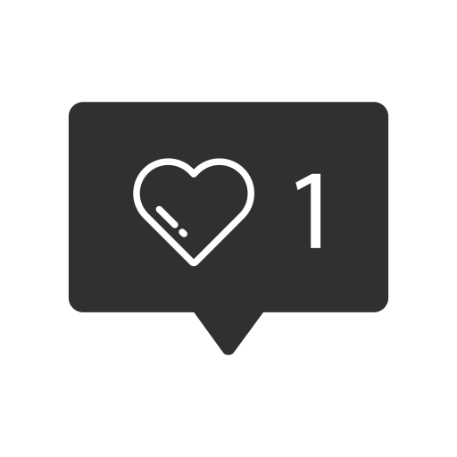 Heart, like, one like icon
